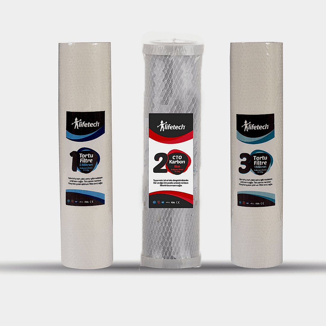 Lifetech 3 Aşama Açık Kasa Filtre Seti