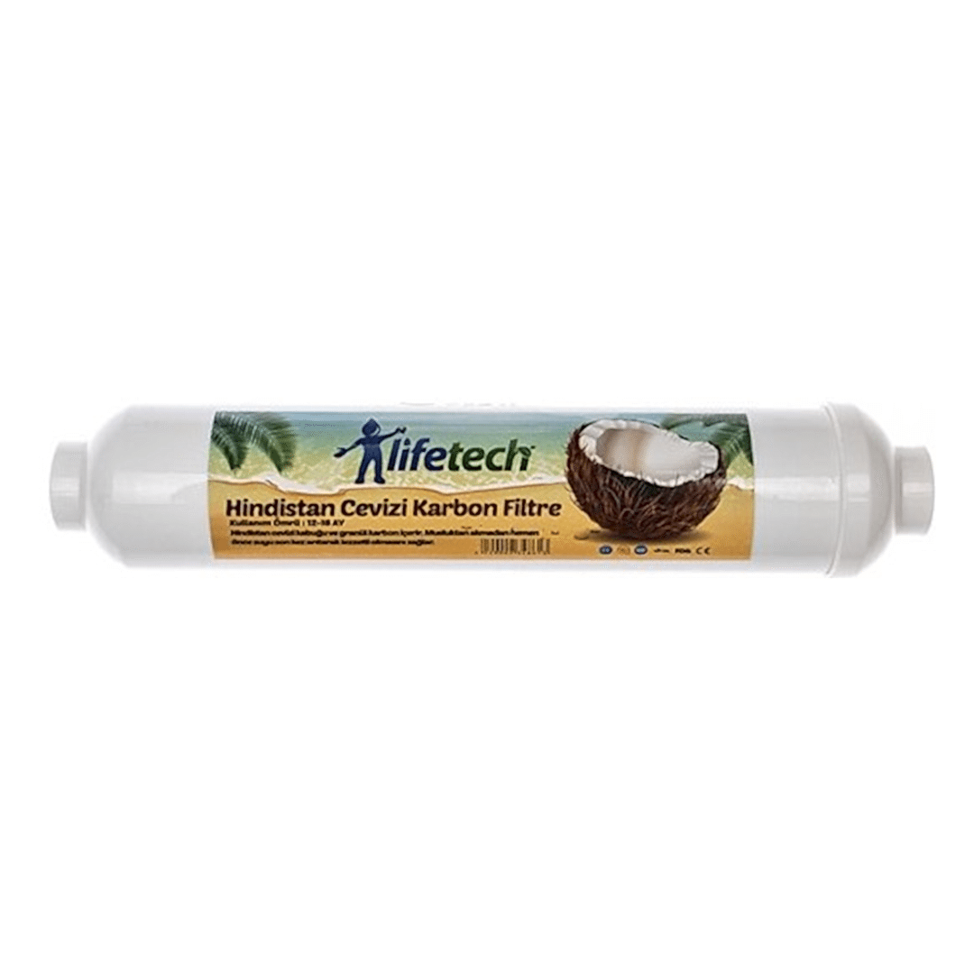 Lifetech 10'' Inline Post Karbon Filtre, Coconut